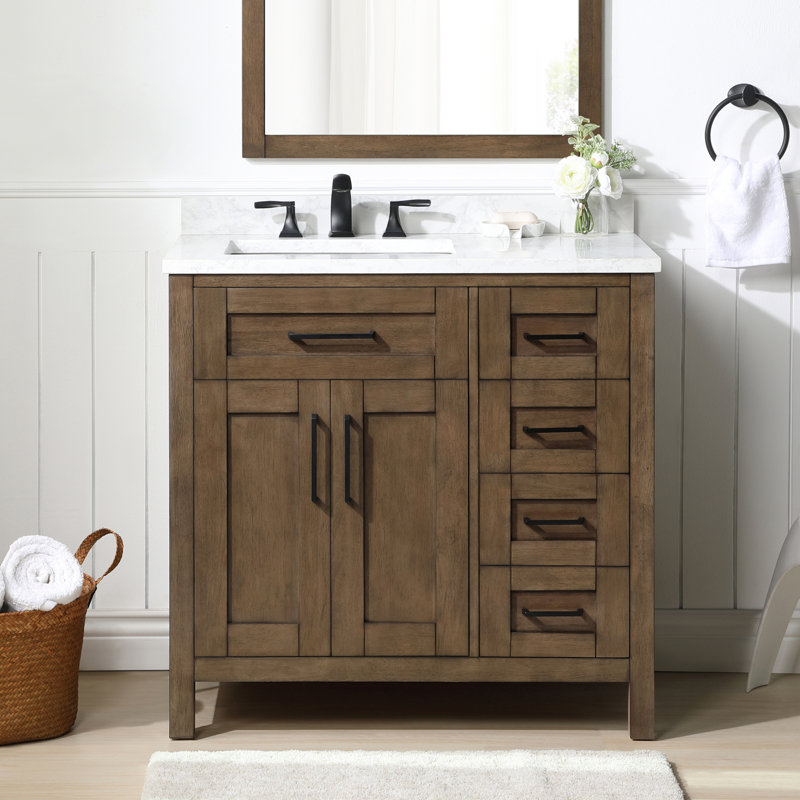 Ensemble de meuble-lavabo simple 35 po avec miroir OVE Decors Tahoe, White