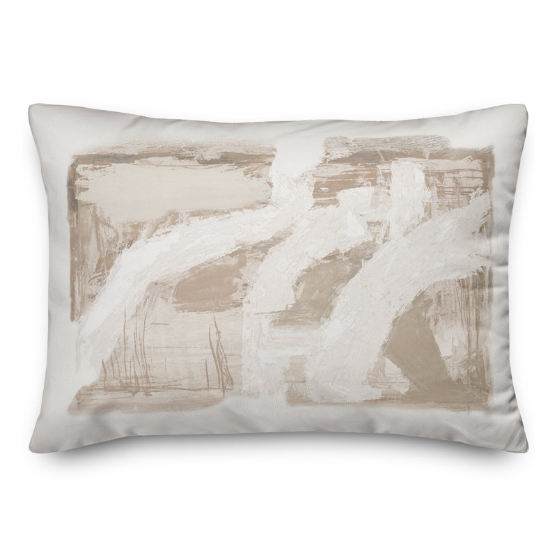 Coussin extérieur crème Painterly Abstract