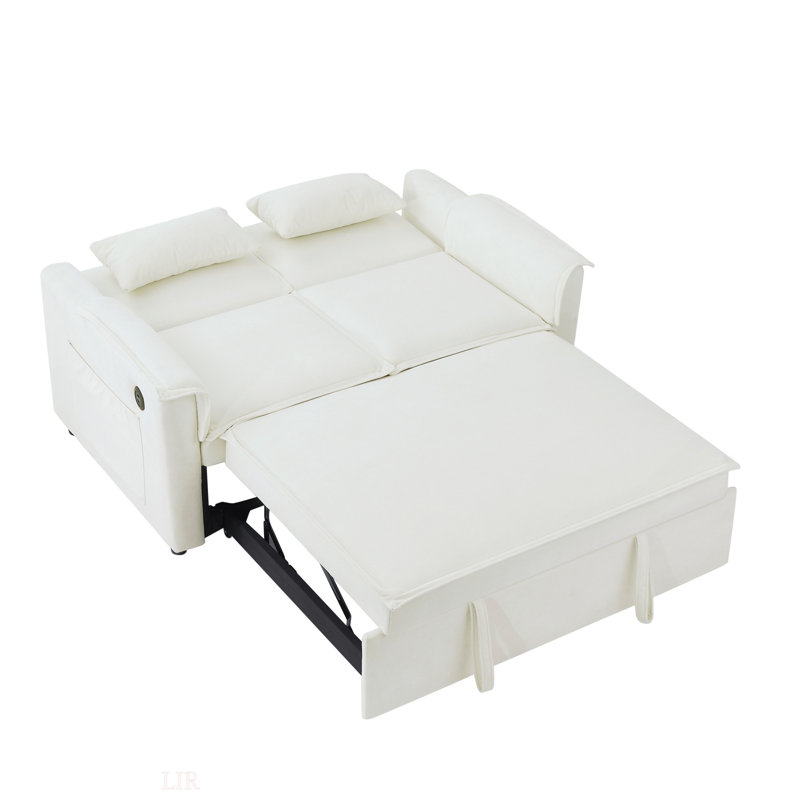 Canapé-lit convertible en tissu Modern, Ivoire ivoire