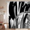 Abstract Black Art Modern White Shower Curtain with 12 Hooks