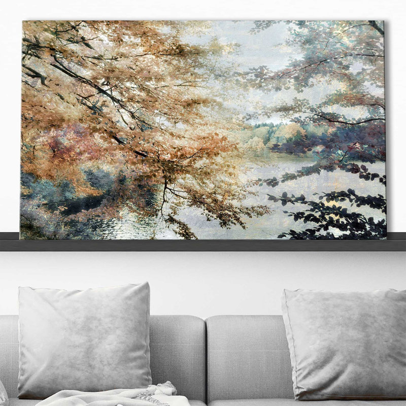 «Spring Talking» par Irene Weisz - Peinture, L 30 po x H 18 po, Toile tendue