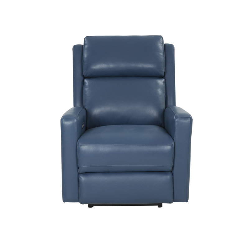 Fauteuil inclinable électrique Euphony Marisol Blue, Cuir véritable bleu