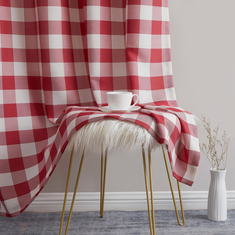Fallbrook Polyester Light Filtering Curtain, Red, 54" W x 72" L