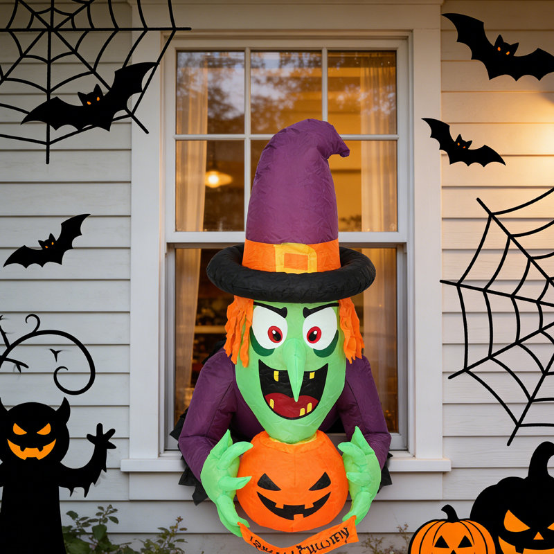 Sorcière effrayante d'Halloween de 4,43 pi