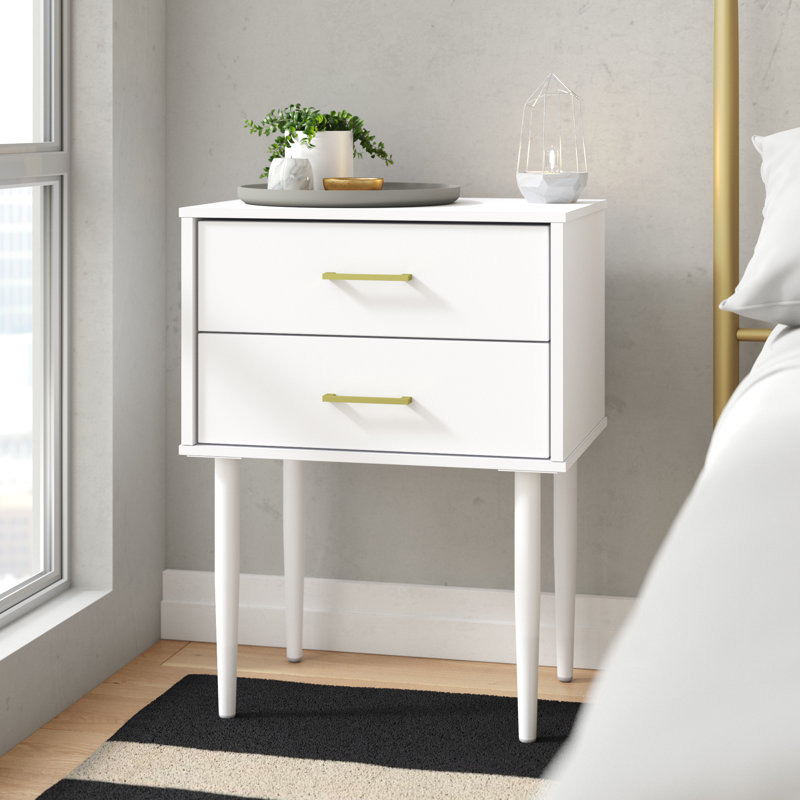 Catt 2 - Drawer End Table, White