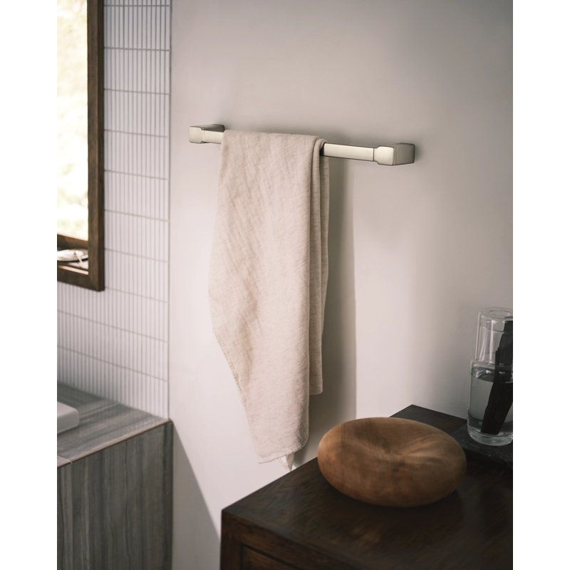 90 Degree 18" Wall Mounted Towel Bar, Brushed Nickel