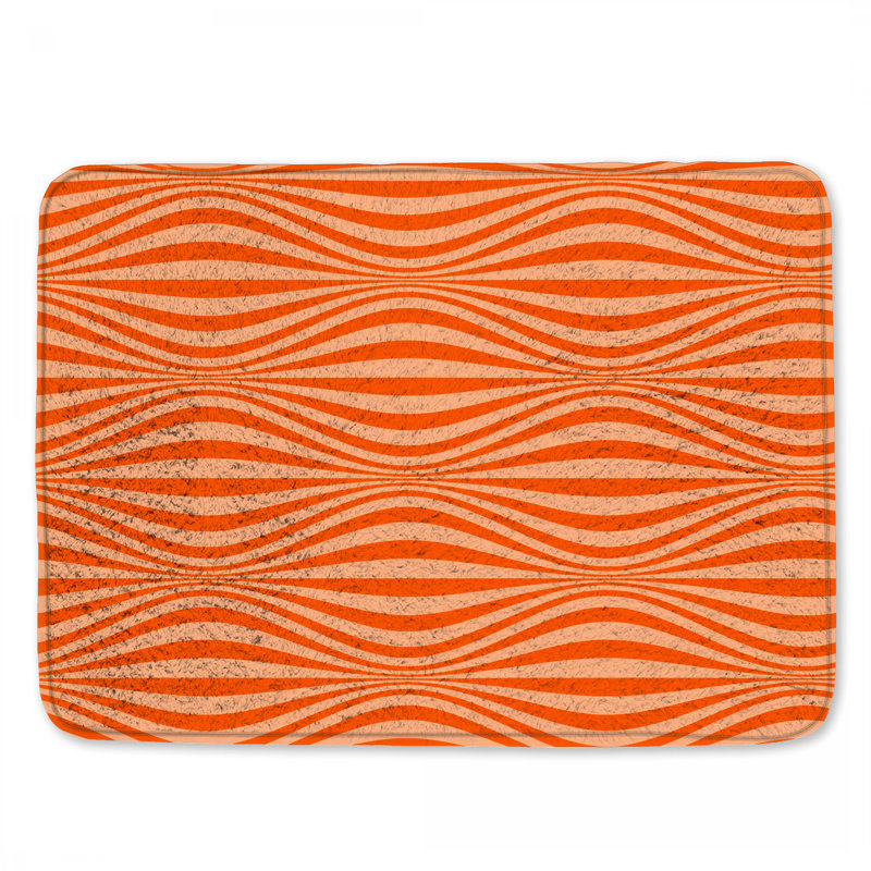 Tapis de bain Orange Wavy Lines, L 34 po x L 21 po