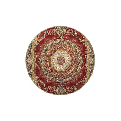 Burgundy Traditional Ethnic Fringed Vintage Decorative Machine Washable Area Rug