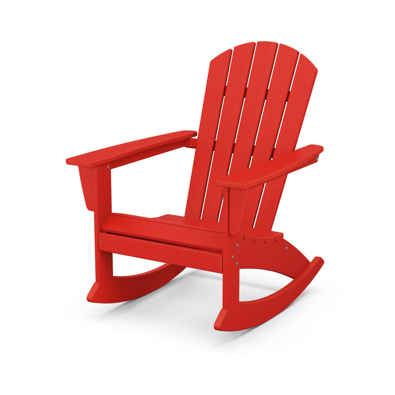 Chaise berçante Adirondack POLYWOOD Nautical, Rouge coucher de soleil