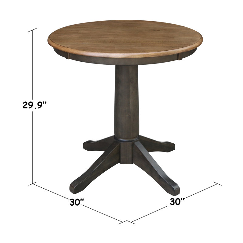 Ensemble de salle à manger en bois massif 3 pièces Donivan, Hickory / charbon délavé