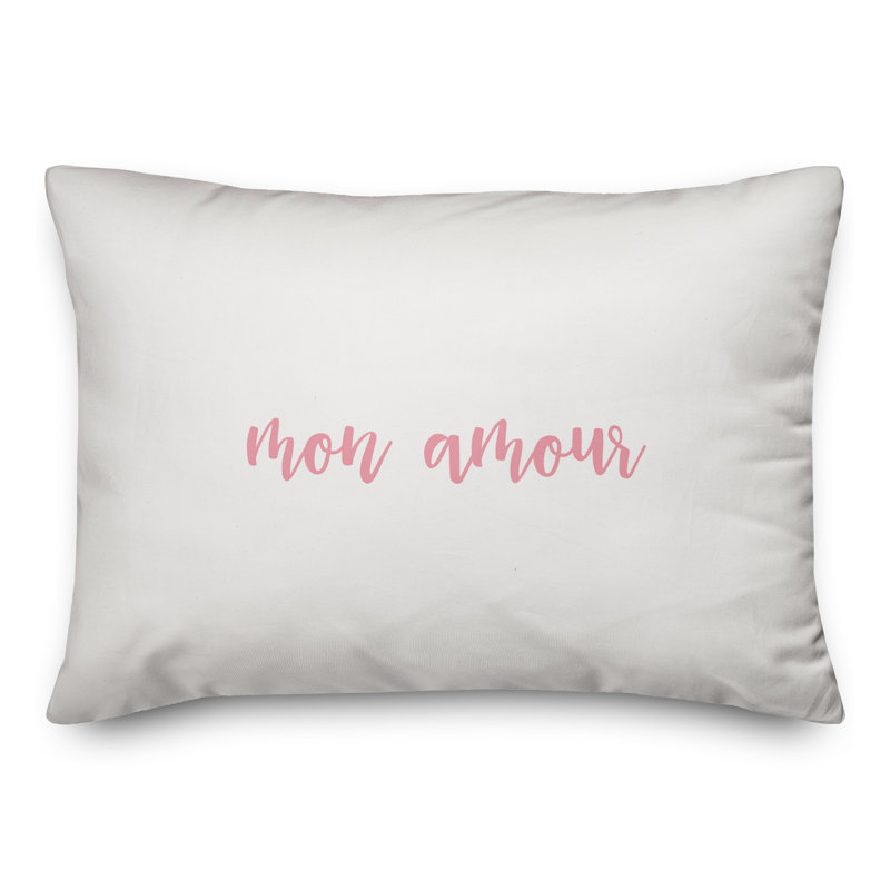  Coussin Mon Amour, Rose / blanc