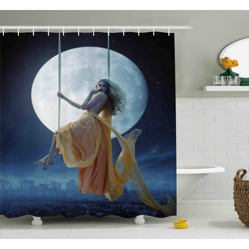 Rideau de douche à simple espace dans le rideau de douche sky moon, l 69 po x L 75 po