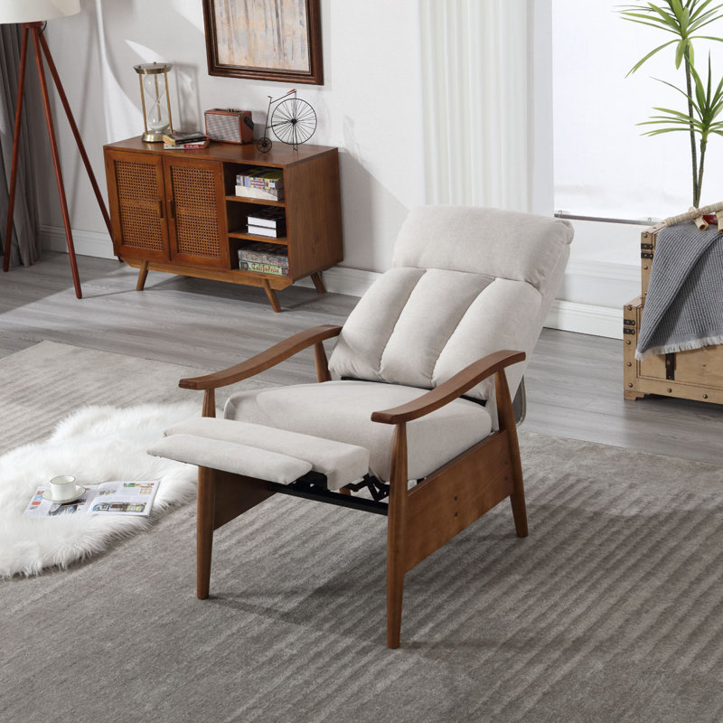 Fauteuil inclinable rembourré bamber, Lin beige