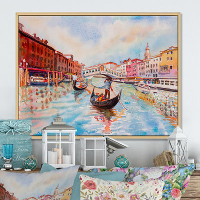 «Venice Canal pendant l'été», reproduction sur toile flottante