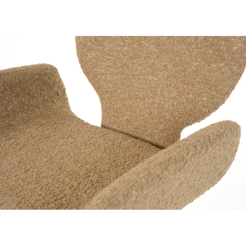 Neptune - Chaise de salle à manger contemporaine en tissu, Beige