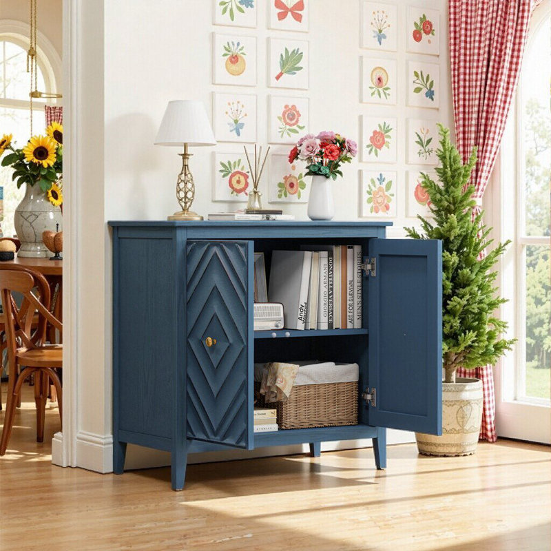 Armoire de rangement géométrique en relief avec portes magnétiques