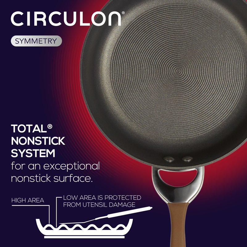 Circulon Symmetry Hard-Anodized Nonstick Induction Stir Fry Pan with Helper Handle, 14-Inch, 14-in., Chocolate