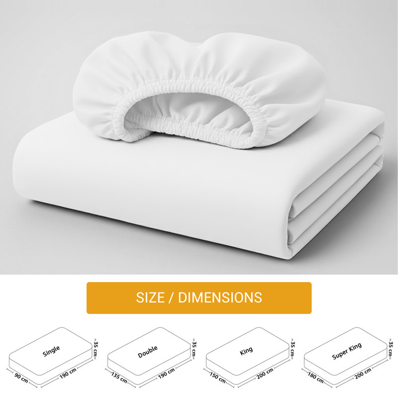 100% Egyptian Cotton Fitted Sheet – Extra Deep 35cm Pocket, Soft & Breathable Luxury Hotel Quality Bedding with Durable Elastic
