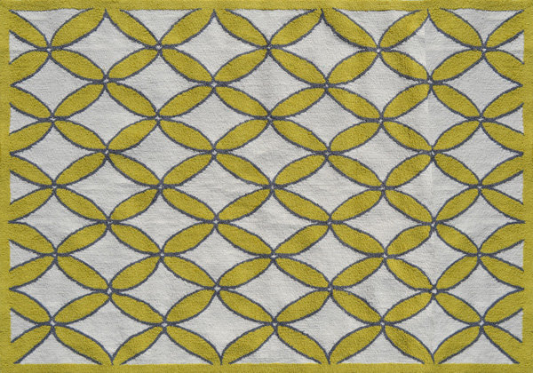 Hand Hooked Geometric Indoor Rug, Rectangle 7' x 10'