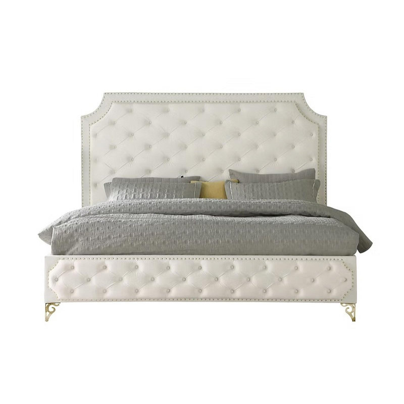 NEW B830 Leilah (Cream)  Bed -King, Très grand lit