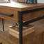 Bureau en L avec bureau épais de 1 pouce, finition brune