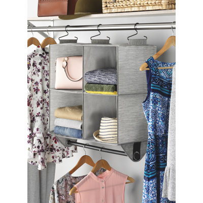 Aidan Fabric Hanging Organizer with Garment Rod