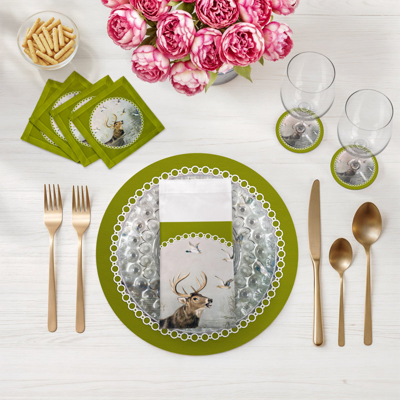 Sous-verres anglais en cuir Chartreuse, Chartreuse