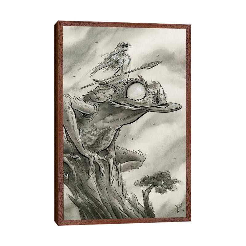 Spirit Animals Toad by Martin Hsu - Print on Canvas, 66.04 cm H x 45.72 cm W, Classic Brown Wood Framed