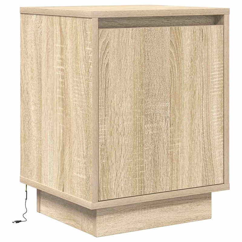Daphane 38 cm W Bedside Table, Sonoma Oak