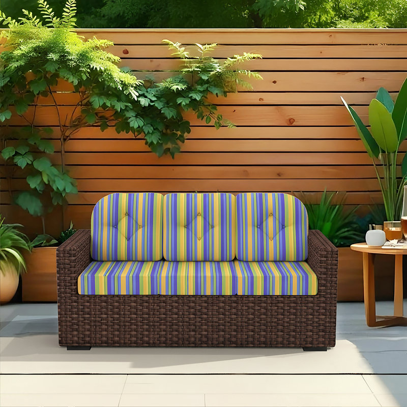 Coussin de remplacement pour canapé d'extérieur Sunbrella, Mateo II rayé