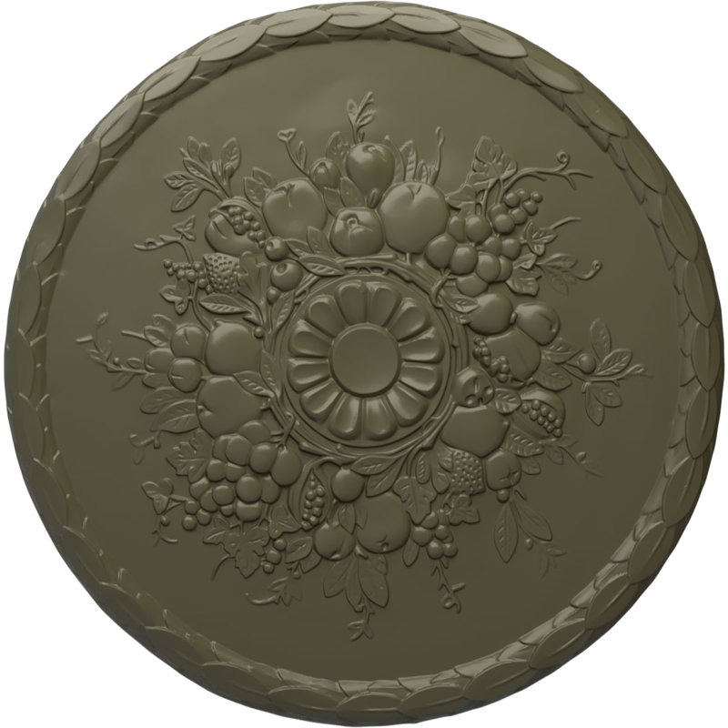 Médaillon de plafond Endurathane Anthony Harvest, DO 22 1/2 po x P 1 1/4 po (convient aux auvents jusqu'à 2 1/8 po), finition tortue peinte à la main
