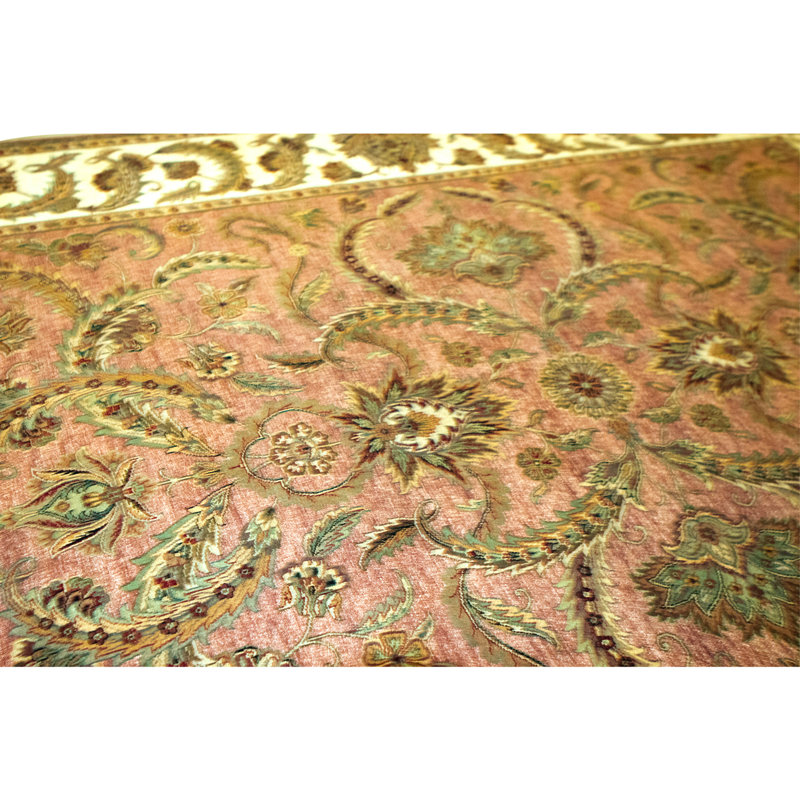 Tapis rouille et crème noué à la main de haute qualité