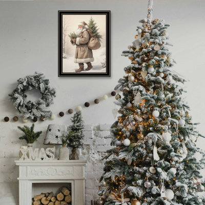"Special Delivery By Santa" Byjo Moulton , Ready To Hang Framed Print, Black Frame