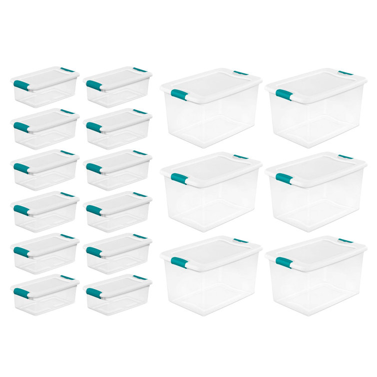 Clear Plastic Stackable Storage Boxes ~ 6 count