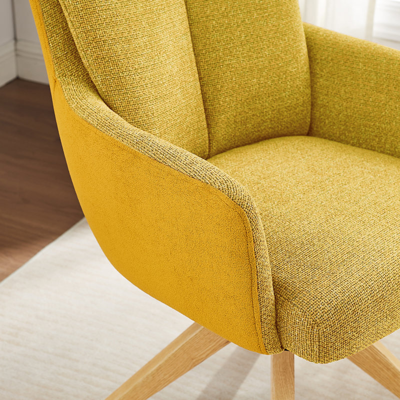 Ensemble de 2 chaises de bureau Bernab, Jaune