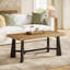 Grande table basse de 47,2 po avec pieds noirs robustes et base à barre transversale, grande table centrale moderne pour le salon, assemblage rapide en 15 minutes