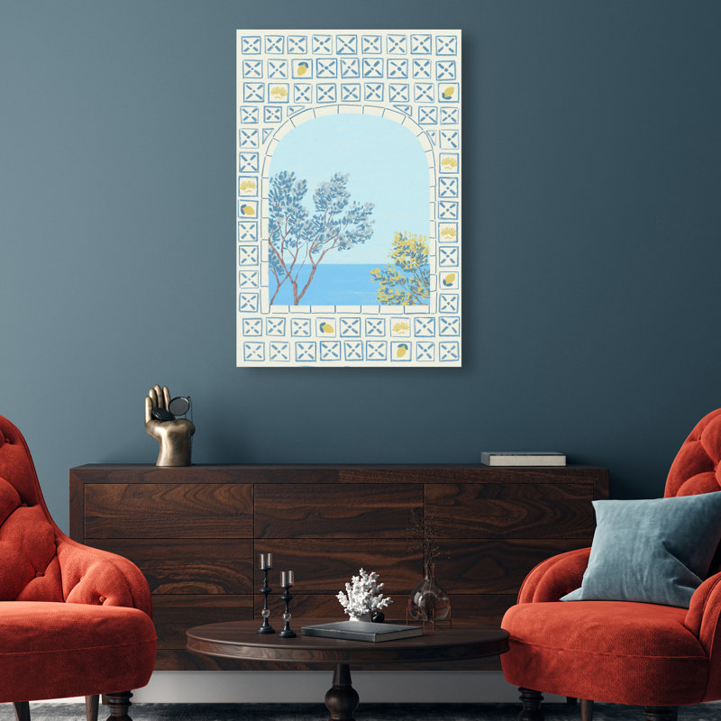 Mediterranean Window Print by Oliver Gal, 15"H x 10"W, Gallery Wrapped