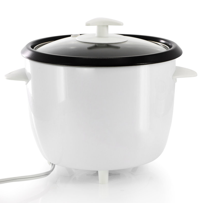 Better Chef 5 Cup Ceramic Bowl Rice Cooker with Steamer Attachment