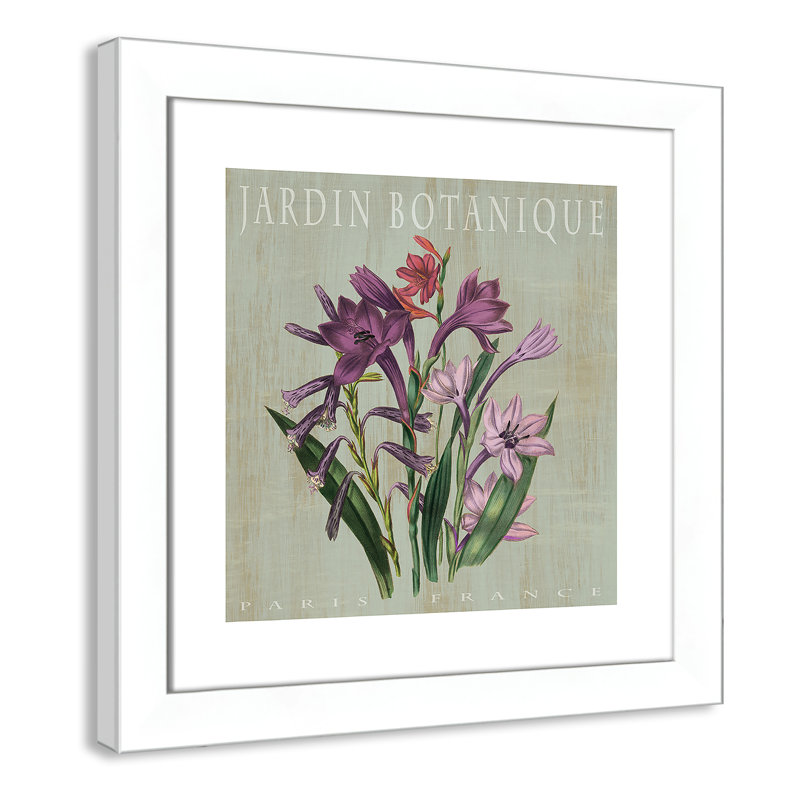 «Botanical Posters», Jardin Botanique II, cadre photo, H 18,5 po x l 18,5 po x P 1,25 po, Blanc