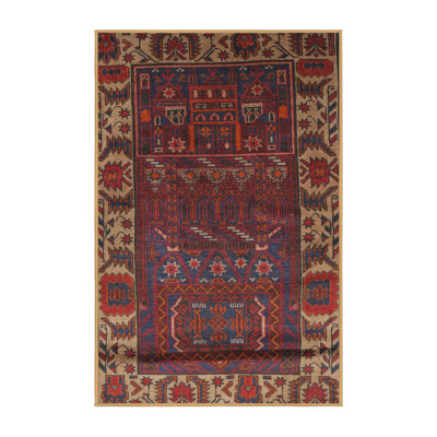 Tapis oriental brun / bleu