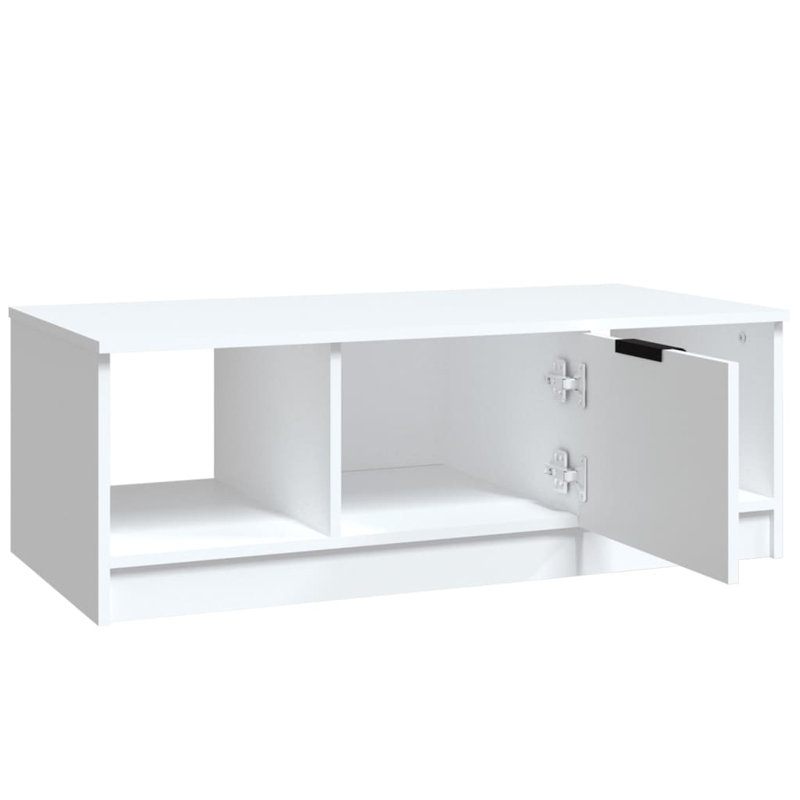 Jeffcott Solid Coffee Table with Storage, White