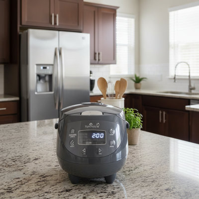 3.5 Cup / 0.63 Litre Mini Rice Cooker With Ceramic Inner Pot + Advanced Fuzzy Logic, 4 Cooking Modes, Multi-Functional Cooking, LED Digital Display, Smart Cooking Pot