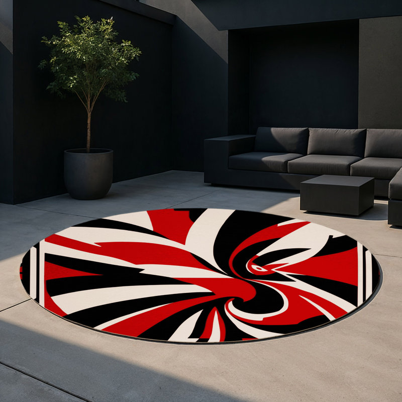 Raging Horizon Indoor And Outdoor Area Rug, Round 5'