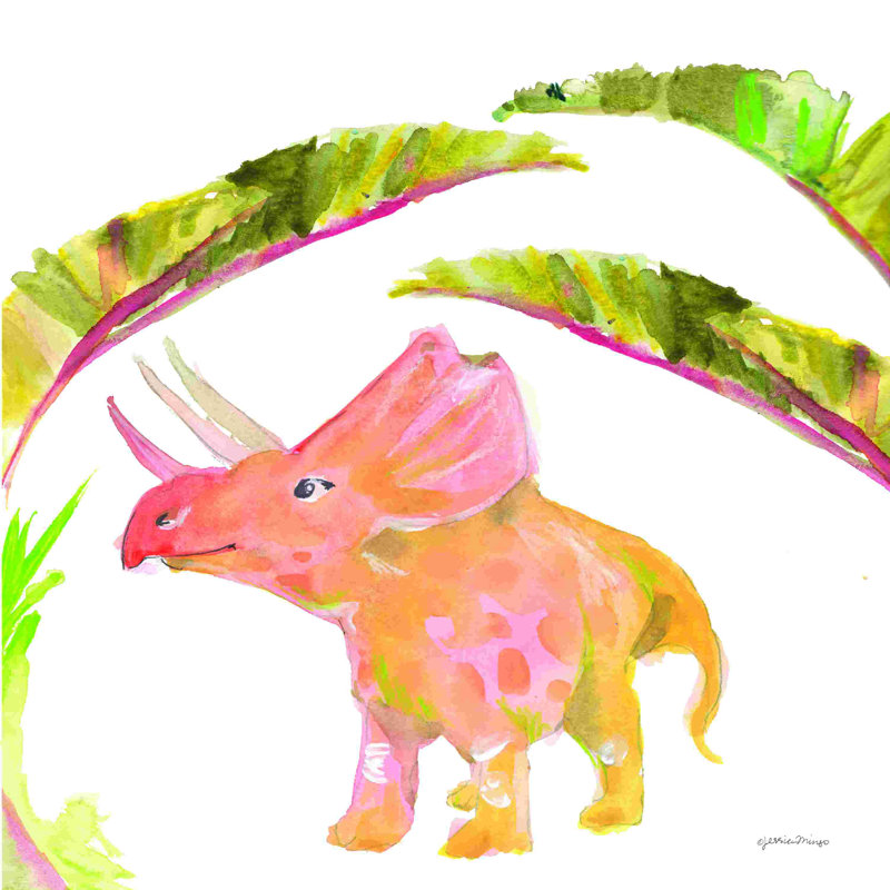 Triceratops par Jessica Mingo - impression, H 36 po x l 36 po, Non, Toile tendue