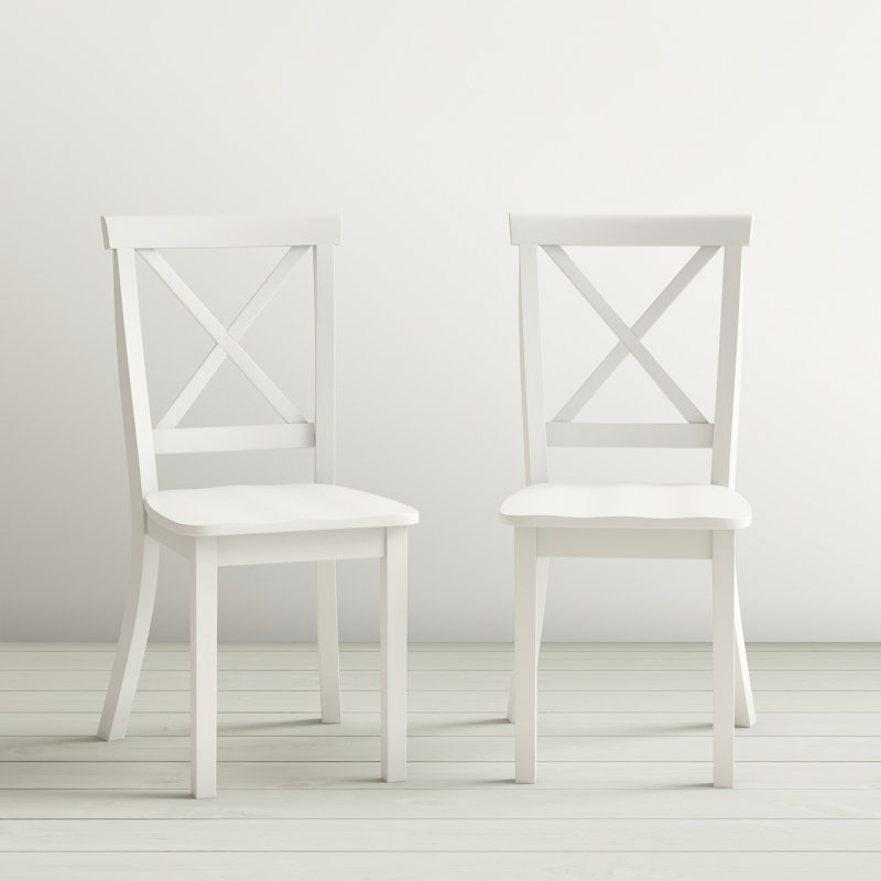 Chaise d'appoint à dossier croisé Freels, Blanc