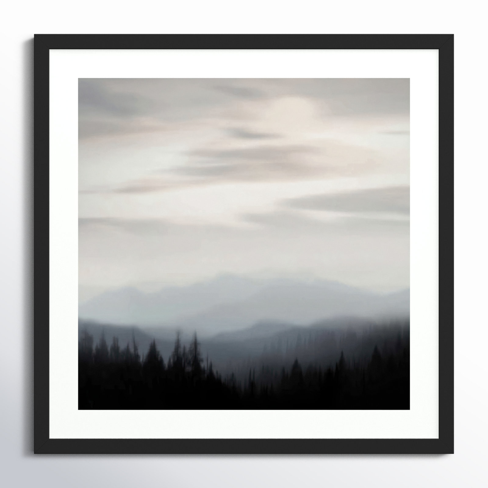 Mountain Vista II Photo Print, 25.12" H x 25.12" W x 0.88" D, Black Framed Paper