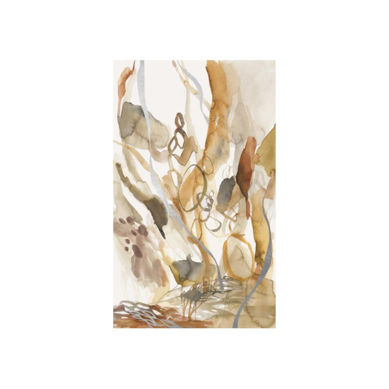 «A Quivering Sound II» par Jean Kenna, reproduction d'art sur toile, Argent doré, H 66 po x l 40 po