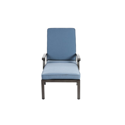 Chaise longue en fonte d'aluminium bleu avec roulettes, tissage croisé et réglable, profondeur du colis: 41,73 po, largeur 24,41 po, hauteur 12,99 po, poids: 40,79 lb, dimensions: 41,73 po x 24,41 po x 12,99 po