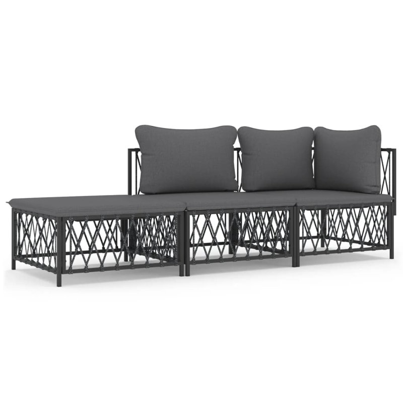 Ensemble de salon de jardin extérieur anthracite