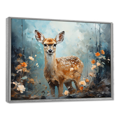 Art sur toile, "Deer Graceful Fawn Collage III"